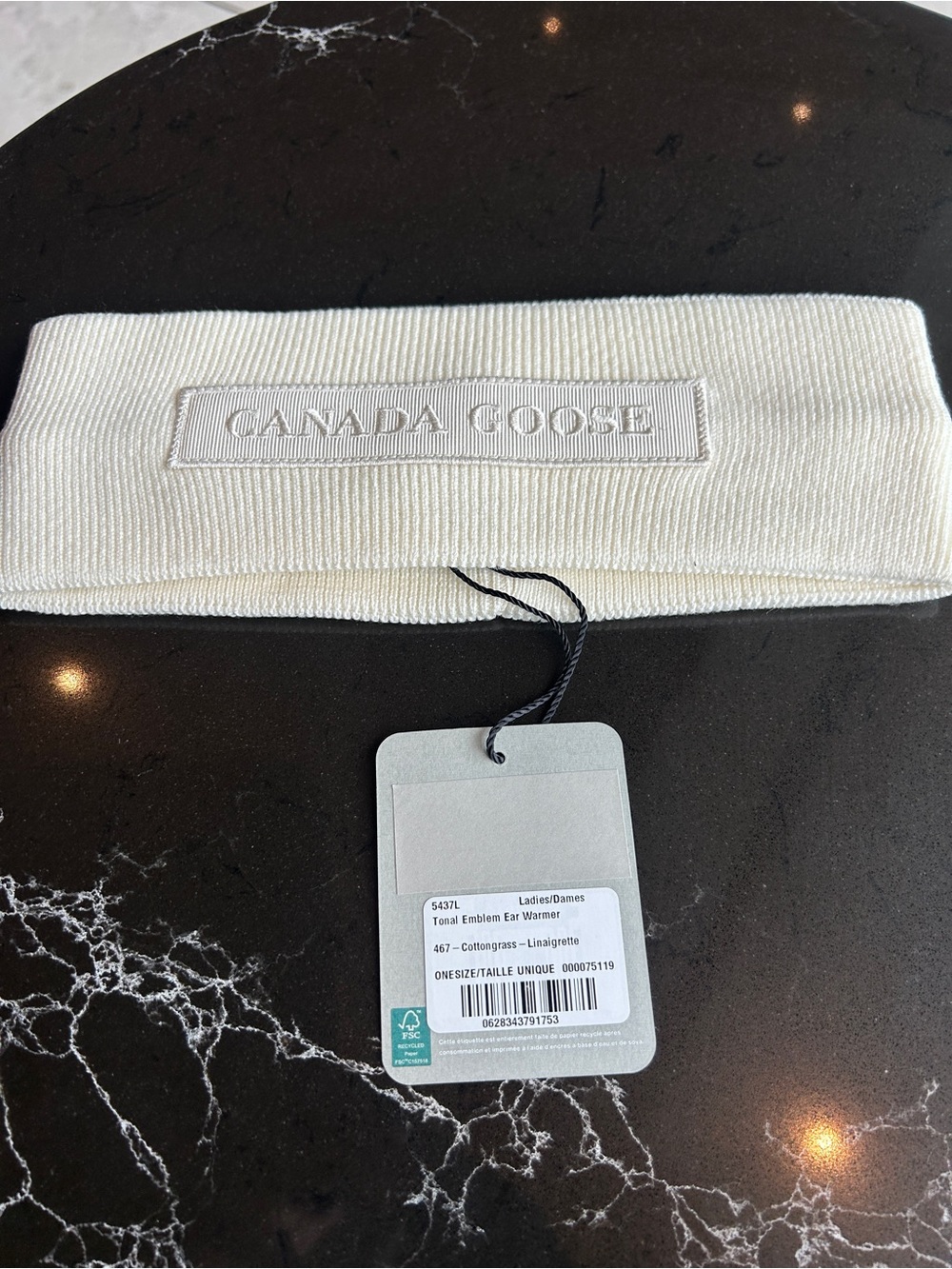 Canada Goose Ear Warmer Cottongrass Tonal Wood New with tags